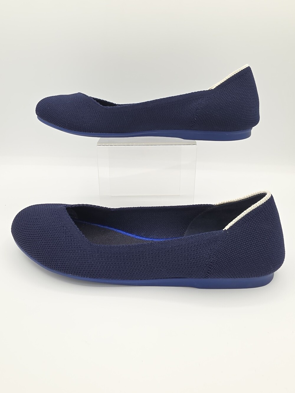 Rothy's The Flat Navy Blue Knit Ballet Flats Women's Size 7 Washable Shoes